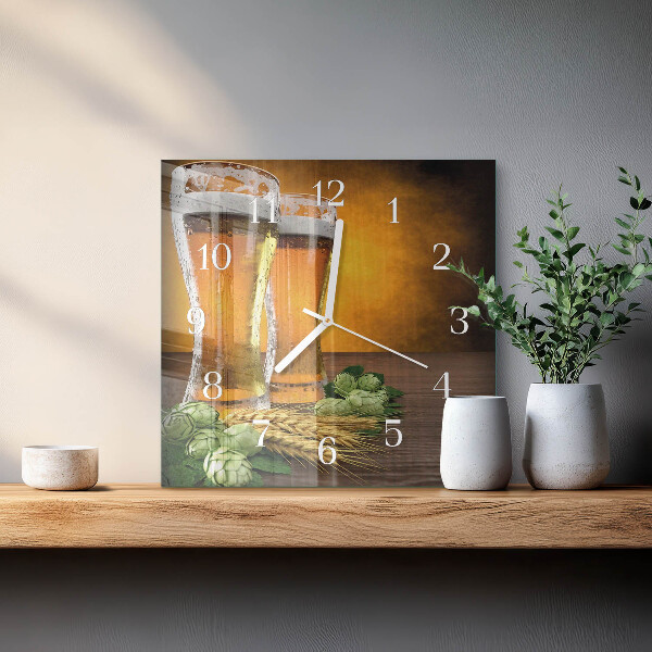 Reloj cuadrado Vasos de cerveza