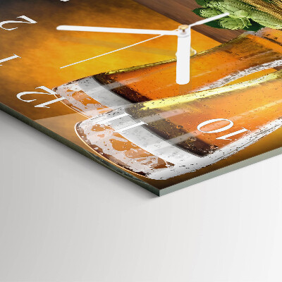 Reloj cuadrado Vasos de cerveza