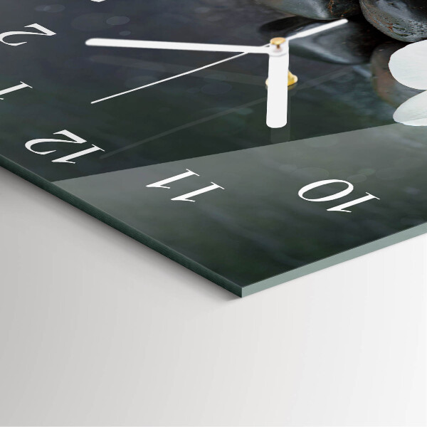 Reloj cuadrado Flores y piedras