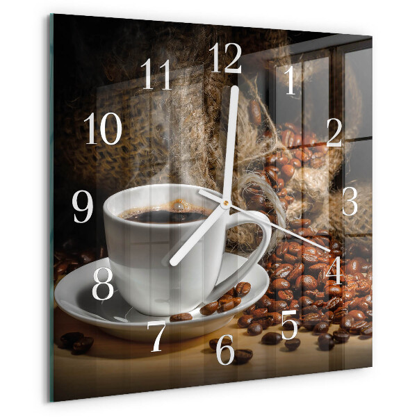 Reloj cuadrado Café