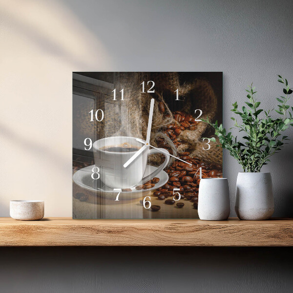 Reloj cuadrado Café