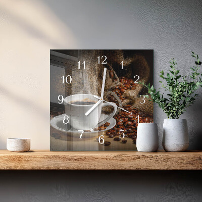 Reloj cuadrado Café