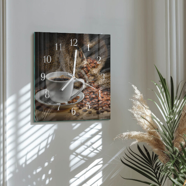 Reloj cuadrado Café