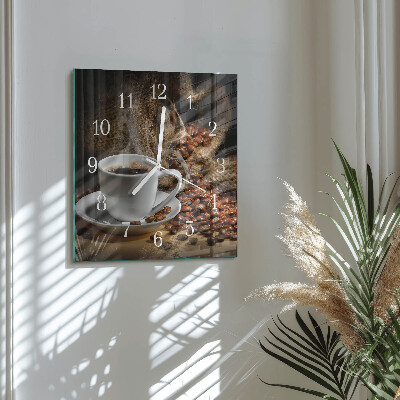 Reloj cuadrado Café