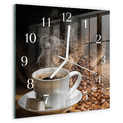 Reloj cuadrado Café