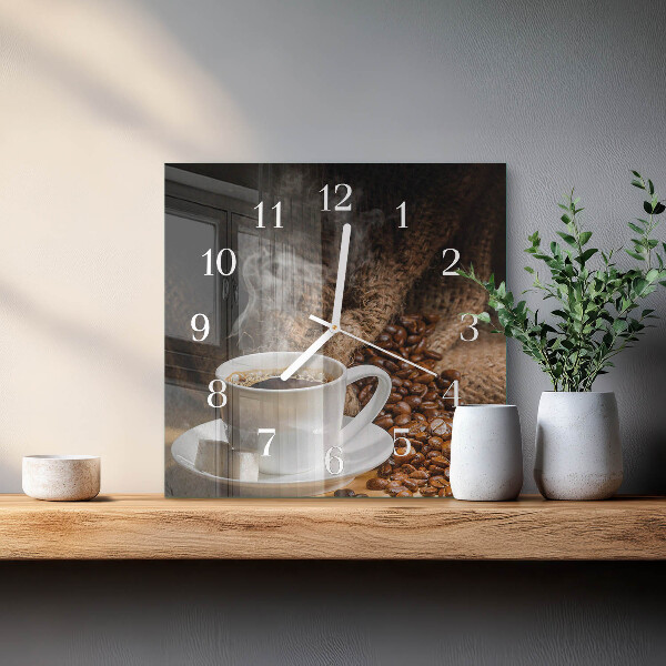 Reloj cuadrado Café