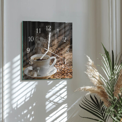 Reloj cuadrado Café