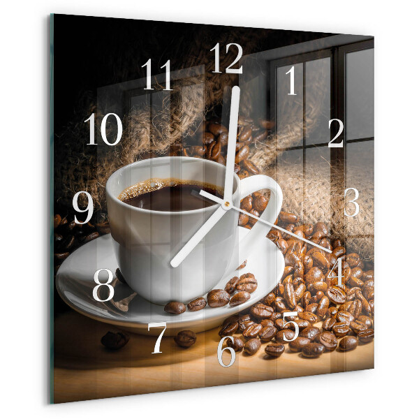Reloj cuadrado Café