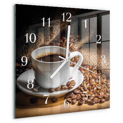 Reloj cuadrado Café