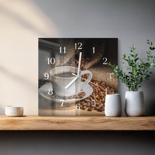 Reloj cuadrado Café