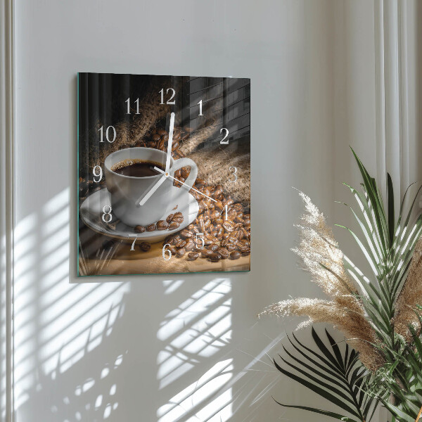 Reloj cuadrado Café