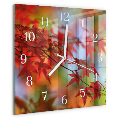 Reloj cuadrado Hojas de arce