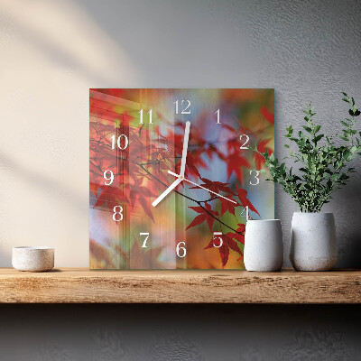 Reloj cuadrado Hojas de arce