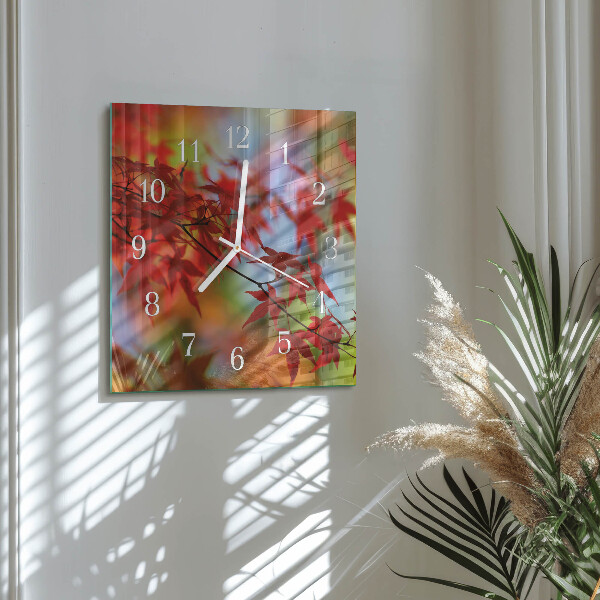 Reloj cuadrado Hojas de arce