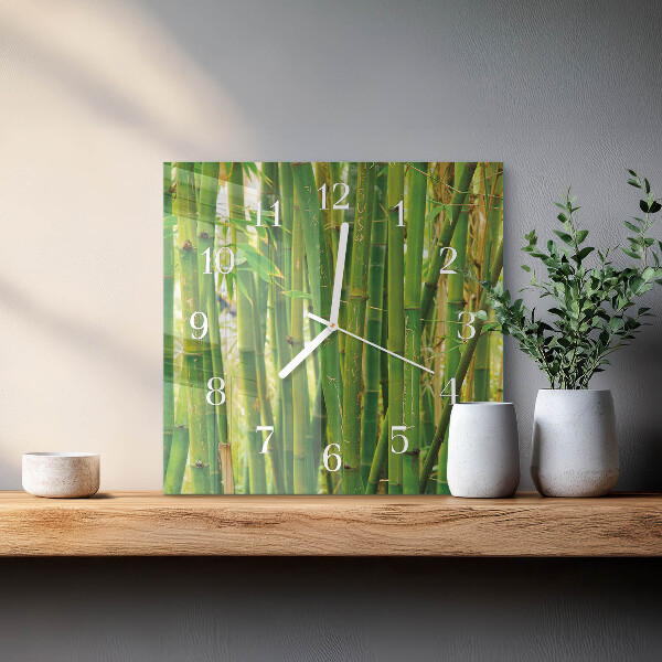 Reloj cuadrado Planta de bambú