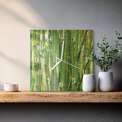 Reloj cuadrado Planta de bambú