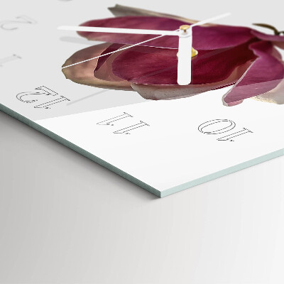 Reloj cuadrado Flor de magnolia