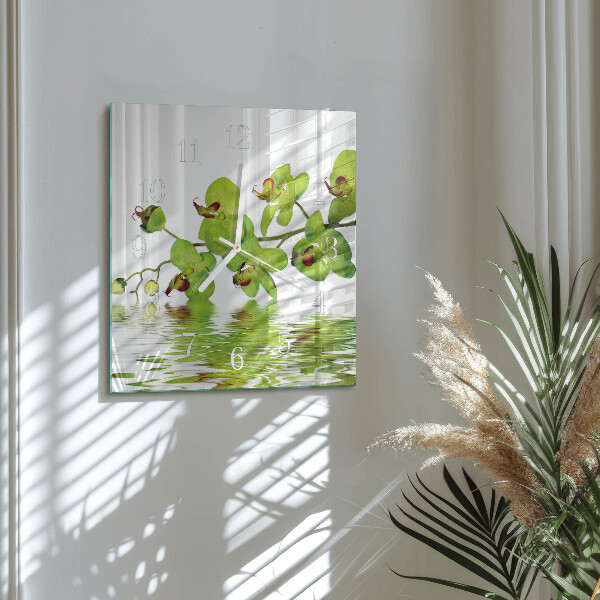 Reloj cuadrado Orquídea