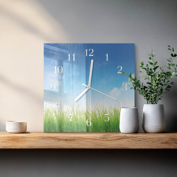 Reloj cuadrado Césped