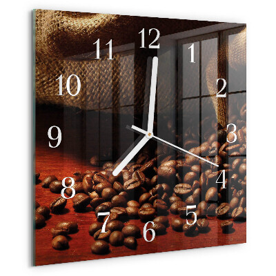 Reloj cuadrado Granos de café