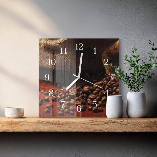 Reloj cuadrado Granos de café