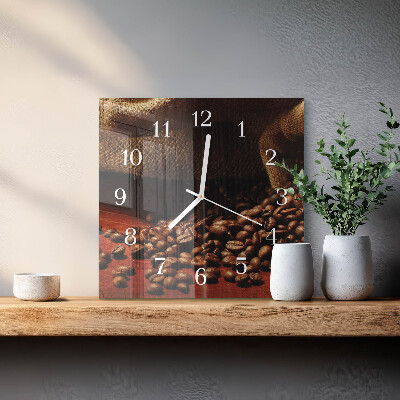 Reloj cuadrado Granos de café