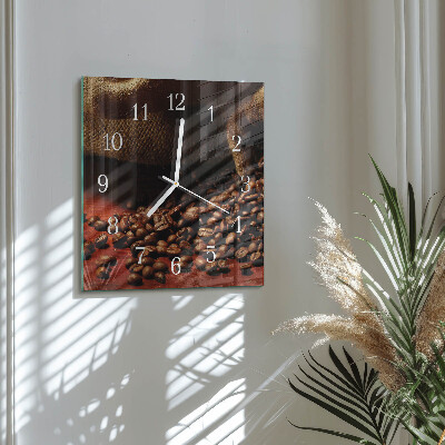 Reloj cuadrado Granos de café