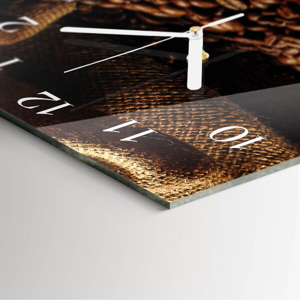Reloj cuadrado Granos de café