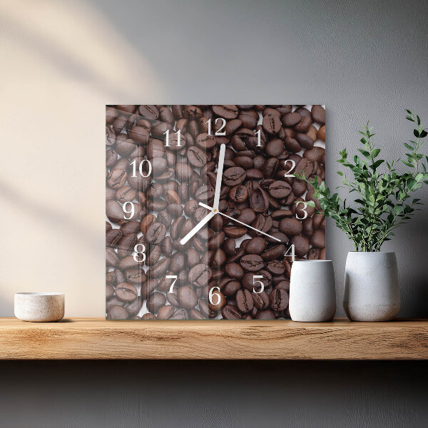 Reloj cuadrado Granos de café