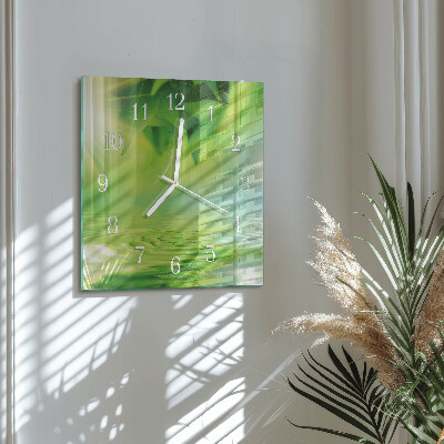 Reloj cuadrado Hojas
