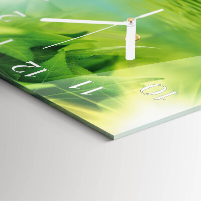 Reloj cuadrado Hojas