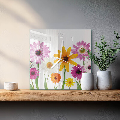 Reloj cuadrado Flores