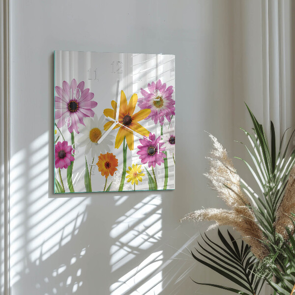 Reloj cuadrado Flores
