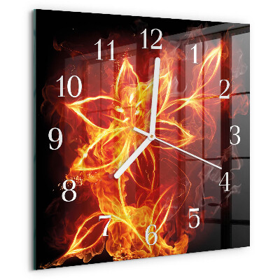 Reloj cuadrado Flor de fuego