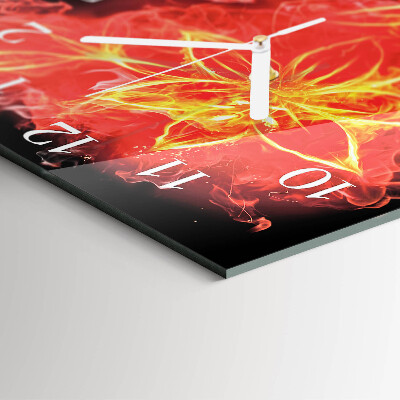 Reloj cuadrado Flor de fuego