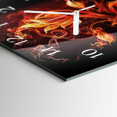 Reloj cuadrado Flor de fuego