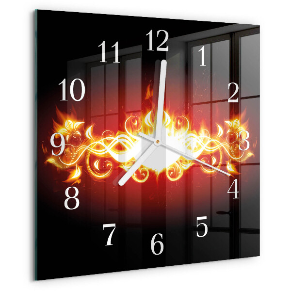 Reloj cuadrado Flor de fuego