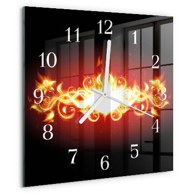 Reloj cuadrado Flor de fuego