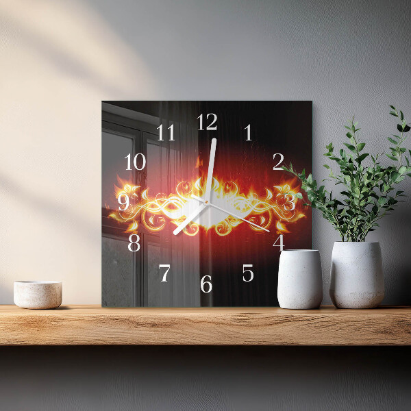Reloj cuadrado Flor de fuego
