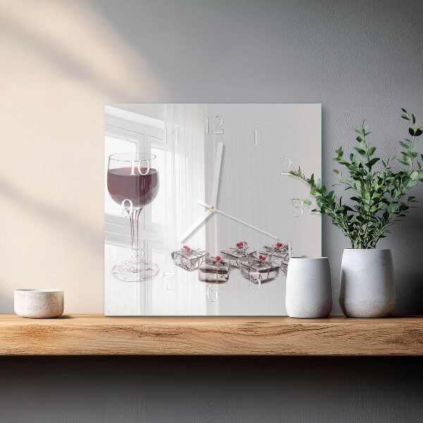 Reloj cuadrado Copa de vino