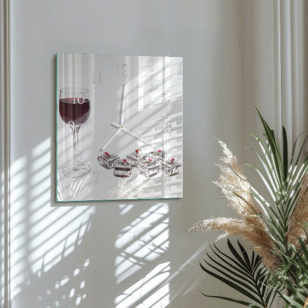 Reloj cuadrado Copa de vino