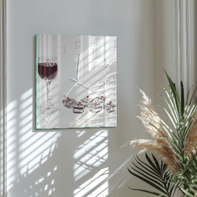 Reloj cuadrado Copa de vino