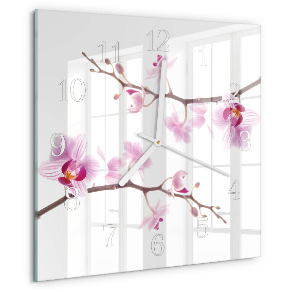Reloj cuadrado Orquídea