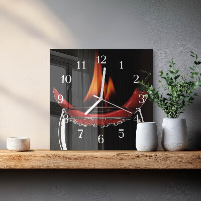 Reloj cuadrado Fuego de chile