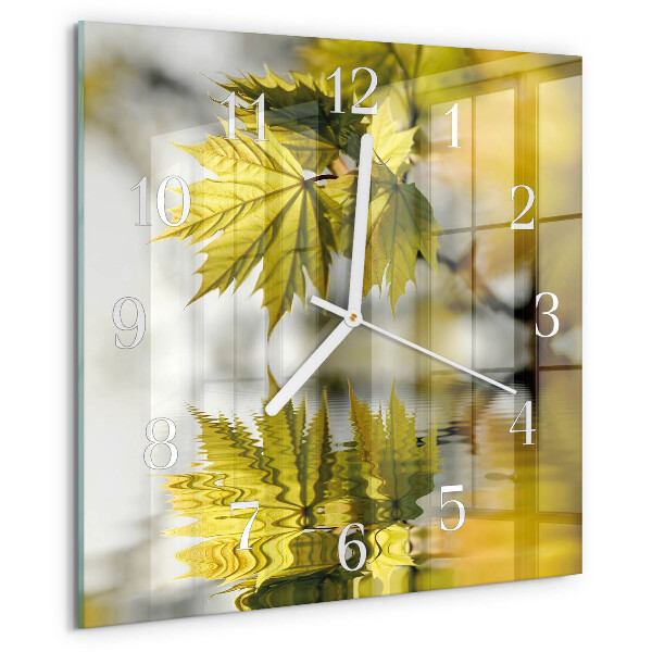 Reloj cuadrado Hoja de arce