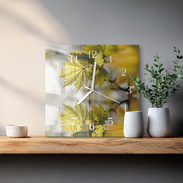 Reloj cuadrado Hoja de arce