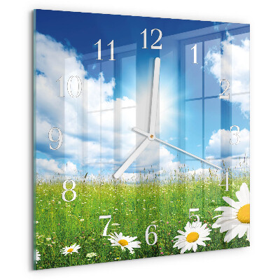Reloj cuadrado Flores de pradera