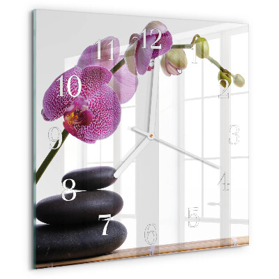 Reloj cuadrado Orquídea