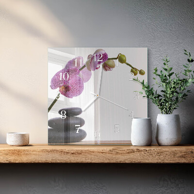 Reloj cuadrado Orquídea