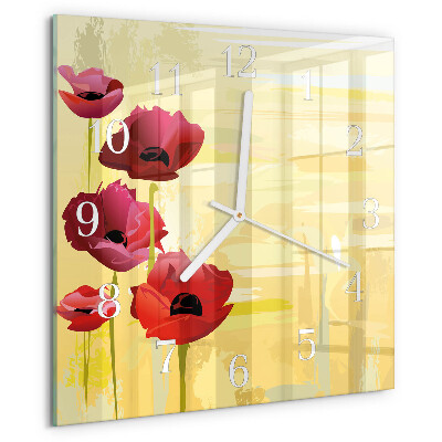 Reloj cuadrado Amapolas